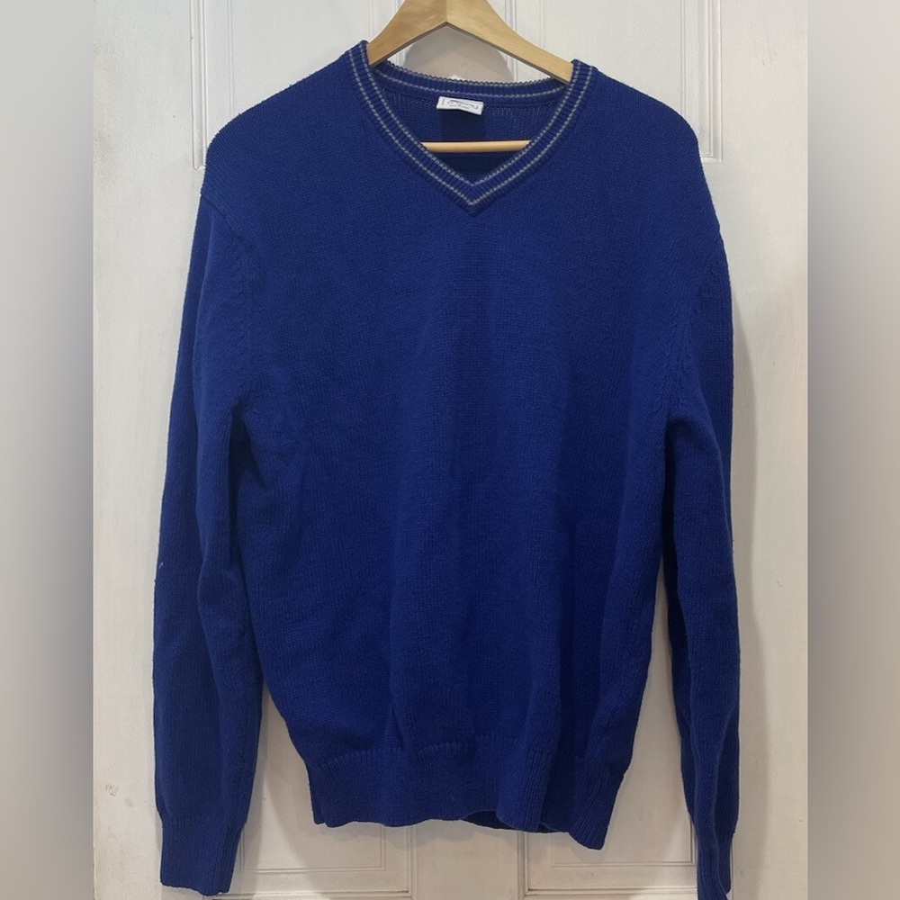 Le Tigre Blue V-Neck Men’s Pullover Sweater Size Medium